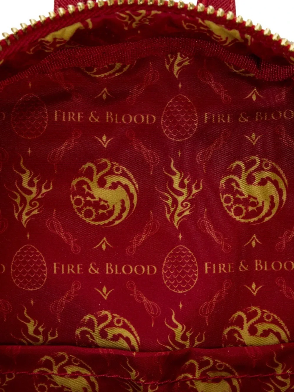 Loungefly House of Dragon House Targaryen AOP Black Sigil Mini Backpack NWT